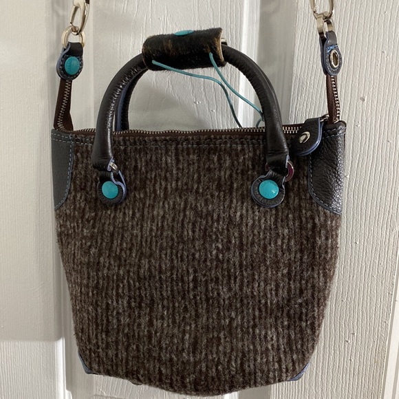 Gabs Italy brown leather/wool crossbody bag - Picture 5 of 10